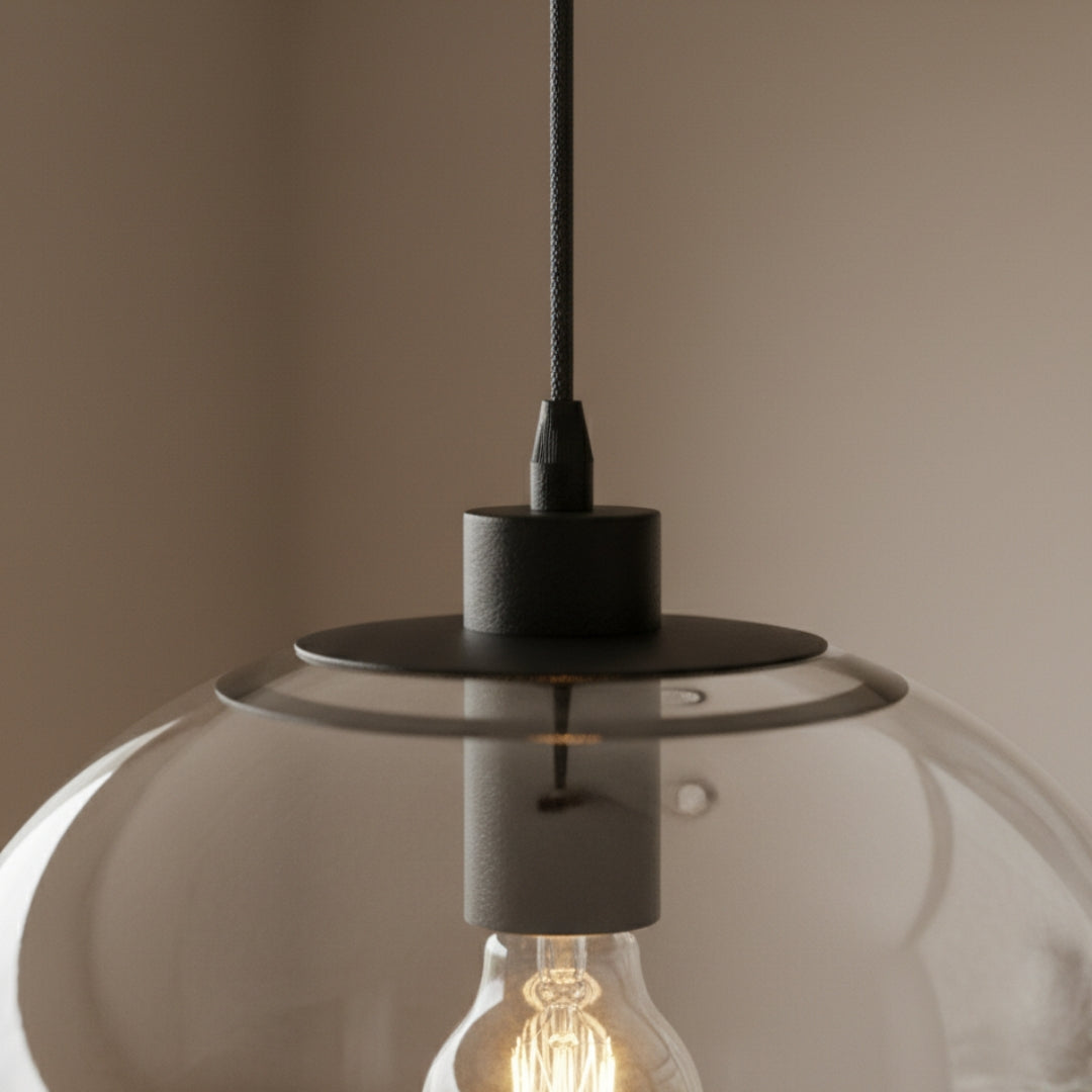 Pendelleuchte Kugel aus Glas LED Roségold oder Schwarz