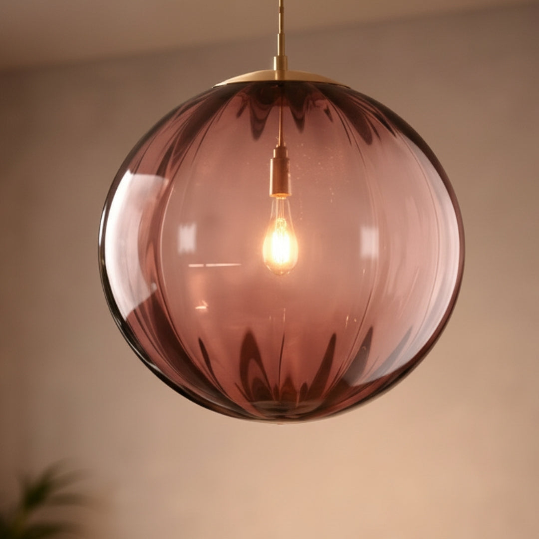 Pendelleuchte LED Kugel aus farbigem Glas Design modern