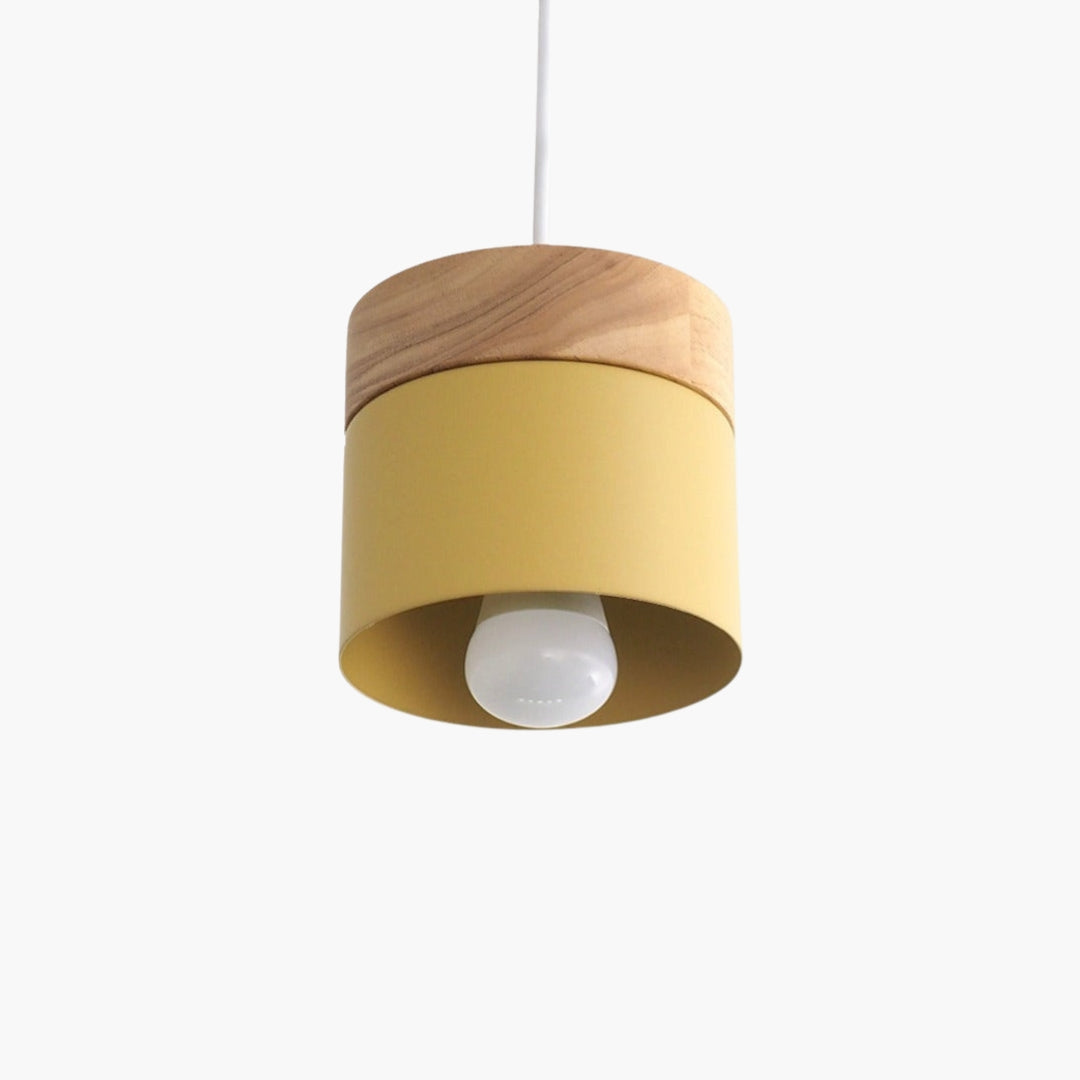 Pendelleuchte LED Zylindrisch Metall und Holz Design modern