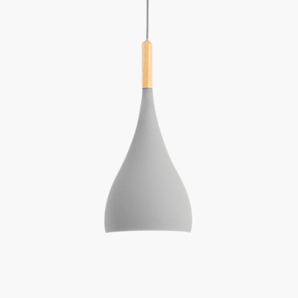 Pendelleuchte LED aus Farbiges Metall und Stab aus Holz Skandinavisch