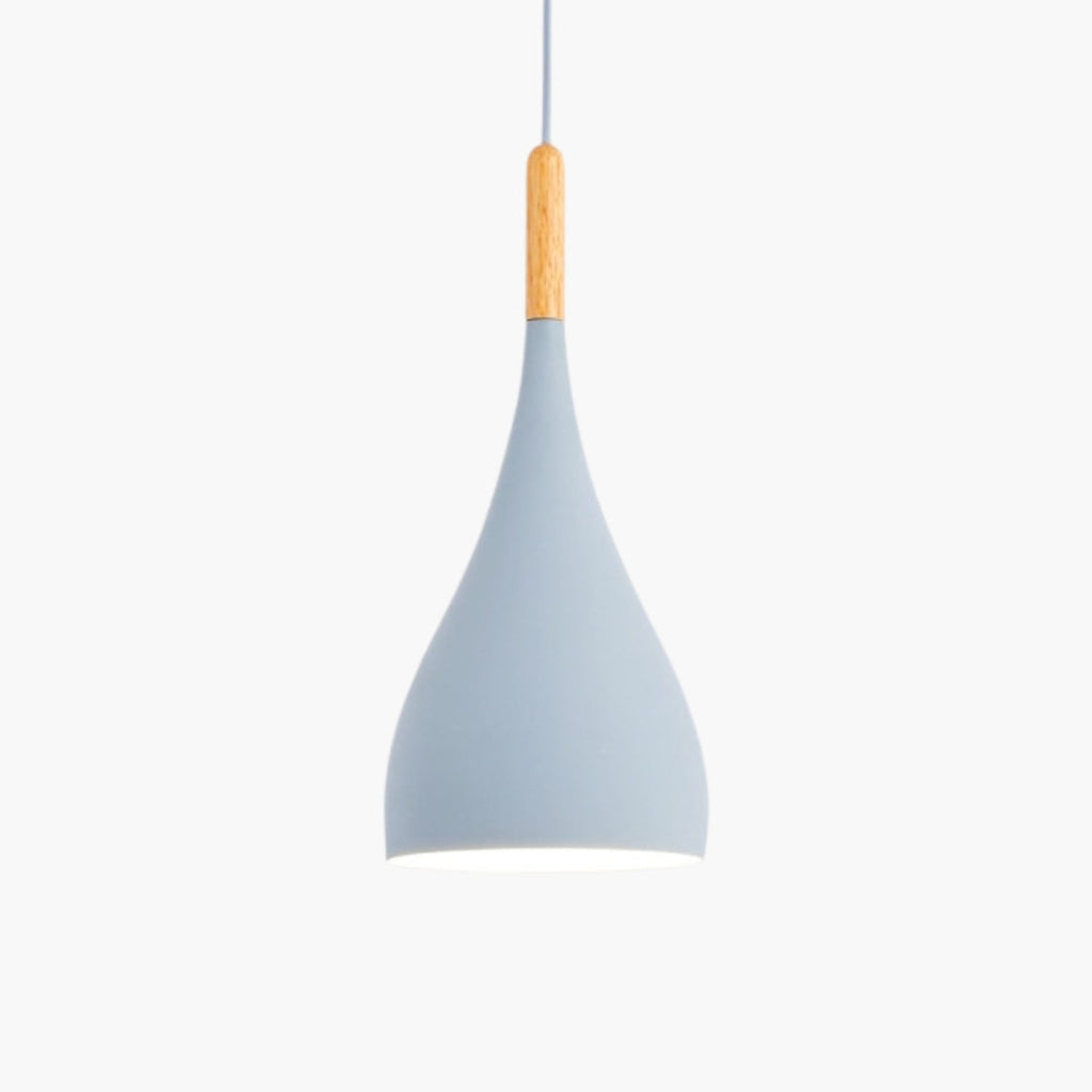 Pendelleuchte LED aus Farbiges Metall und Stab aus Holz Skandinavisch