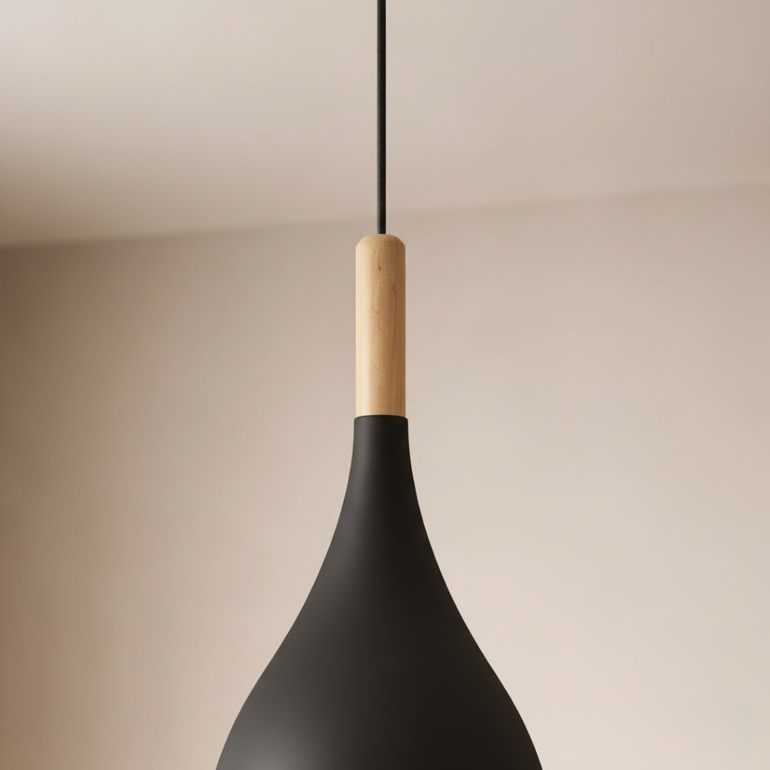 Pendelleuchte LED aus Farbiges Metall und Stab aus Holz Skandinavisch
