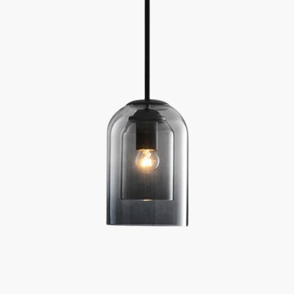 Pendelleuchte Doppelter abgerundeter Schlauch Rauchglas Design modern