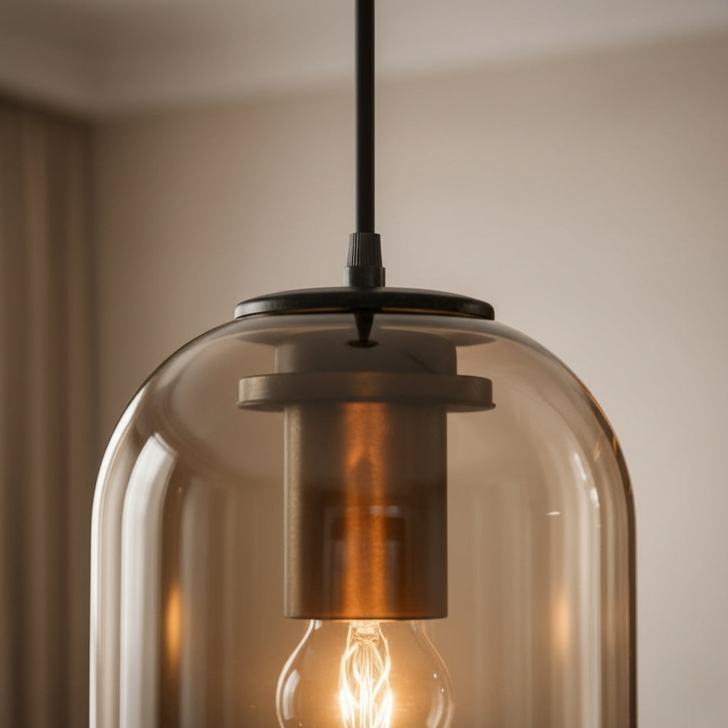 Pendelleuchte Doppelter abgerundeter Schlauch Rauchglas Design modern