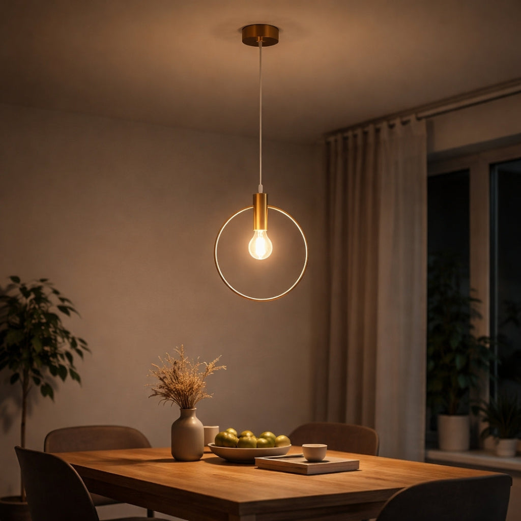 Pendelleuchte Golden mit LED in Form von Rund