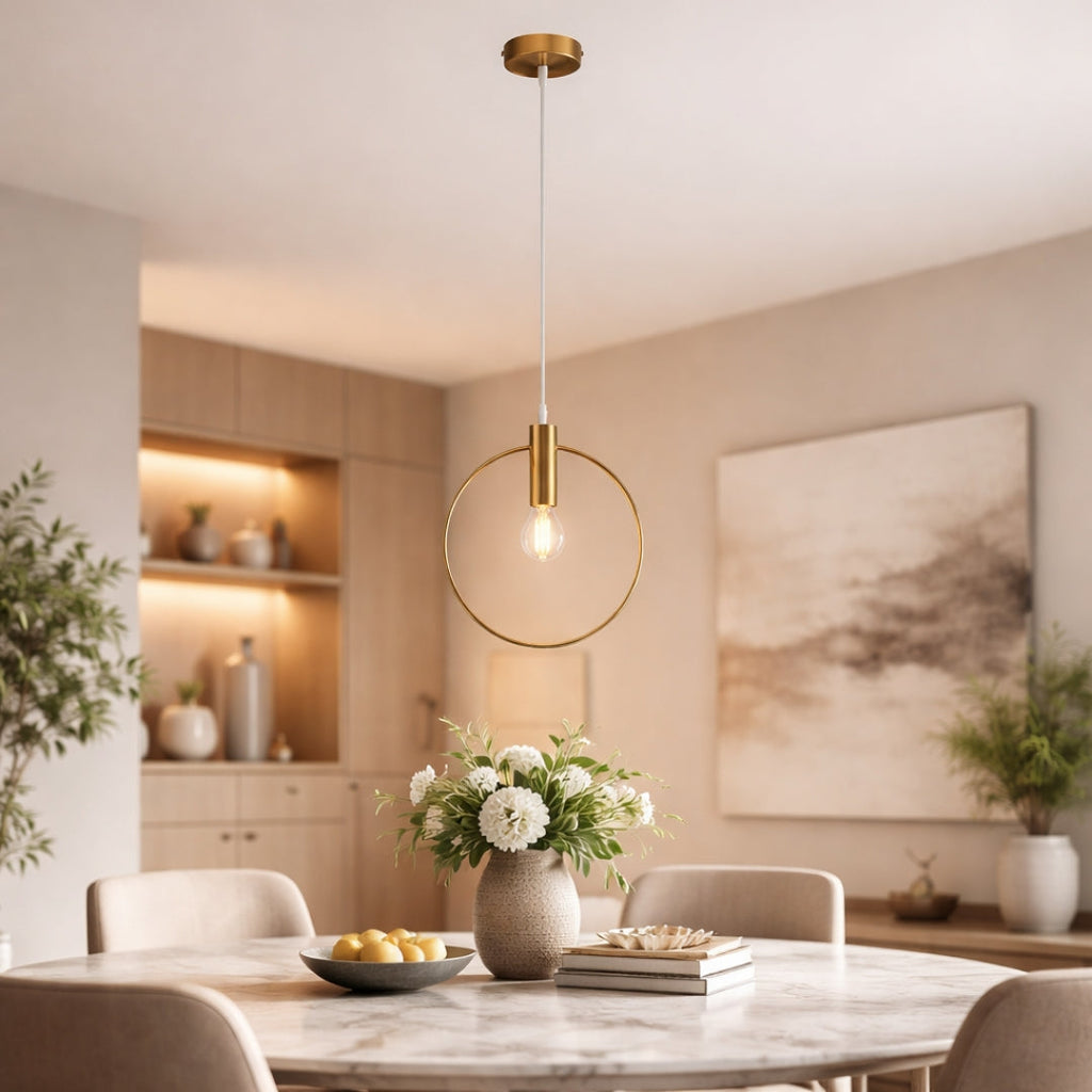 Pendelleuchte Golden mit LED in Form von Rund