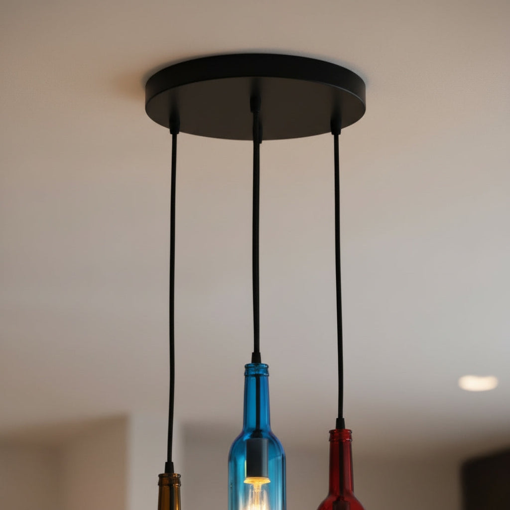 Pendelleuchte aus Glas Design Flasche modern