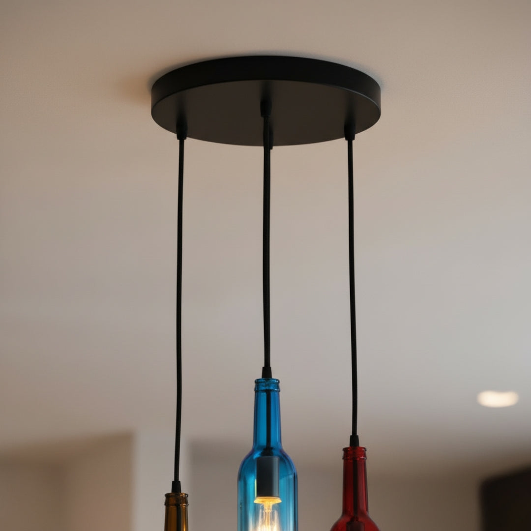 Pendelleuchte aus Glas Design Flasche modern