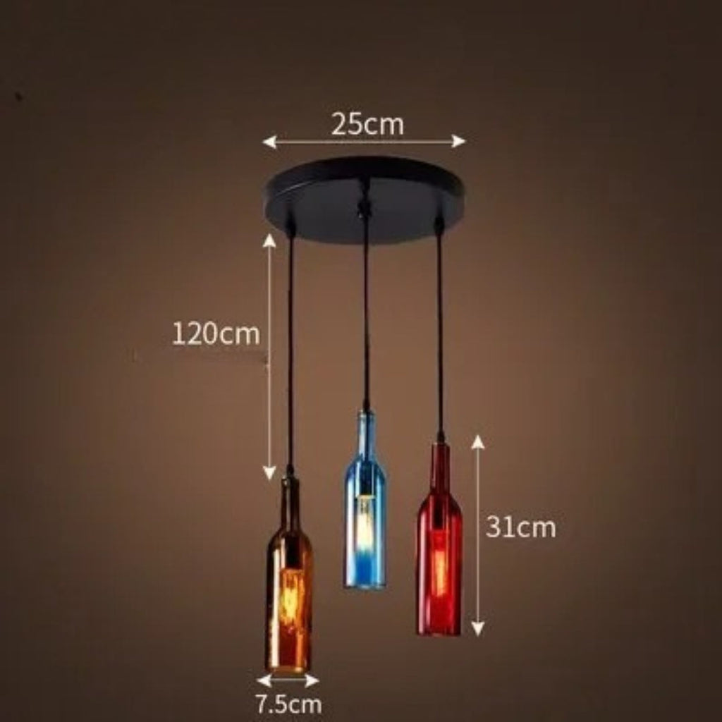 Pendelleuchte aus Glas Design Flasche modern