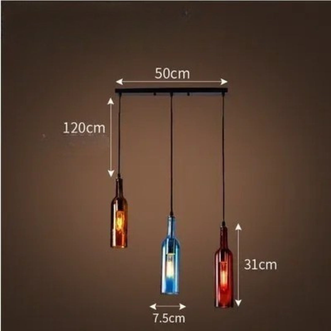 Pendelleuchte aus Glas Design Flasche modern
