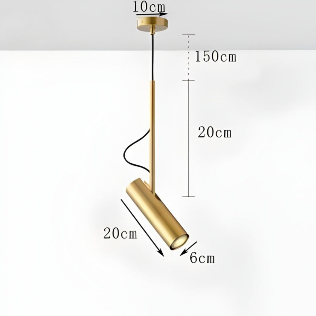 Pendelleuchte design Spot Schwenkbar und Stab Golden