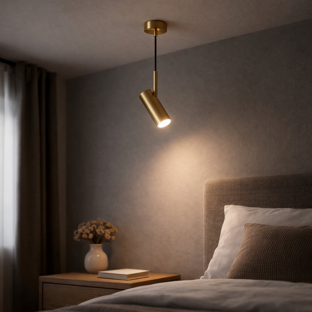 Pendelleuchte design Spot Schwenkbar und Stab Golden