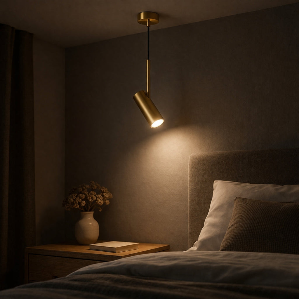 Pendelleuchte design Spot Schwenkbar und Stab Golden