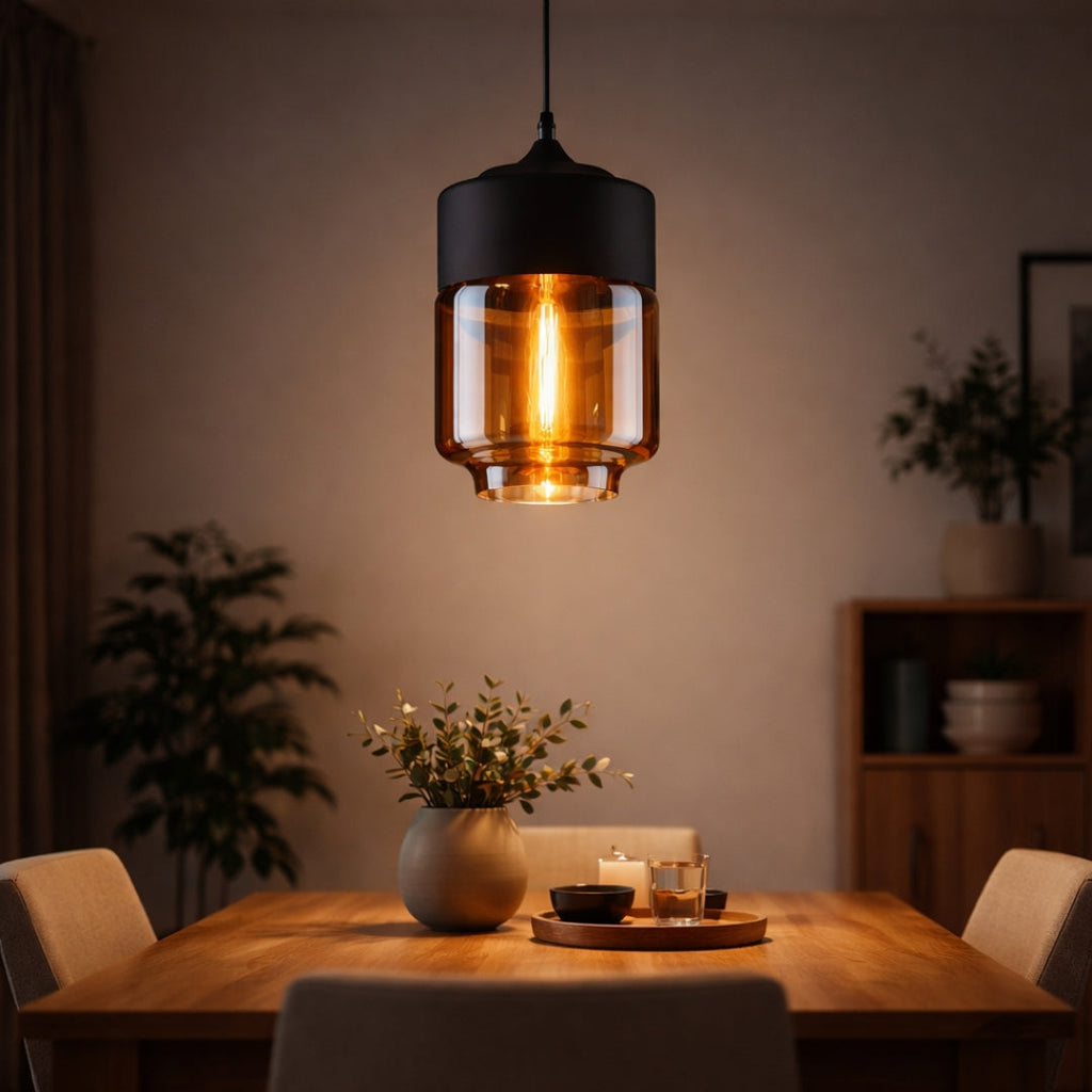 Pendelleuchte modern design aus Glas und Metall Loft