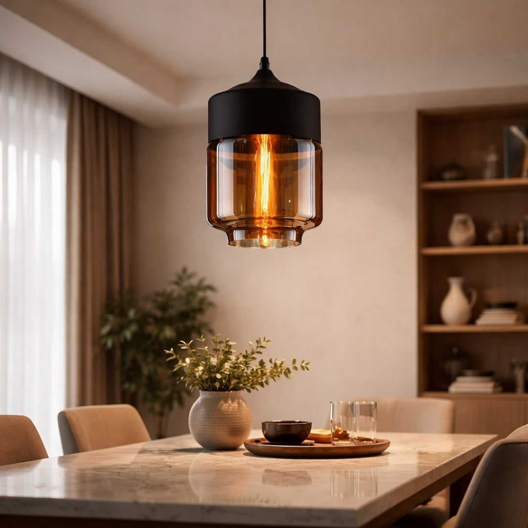 Pendelleuchte modern design aus Glas und Metall Loft