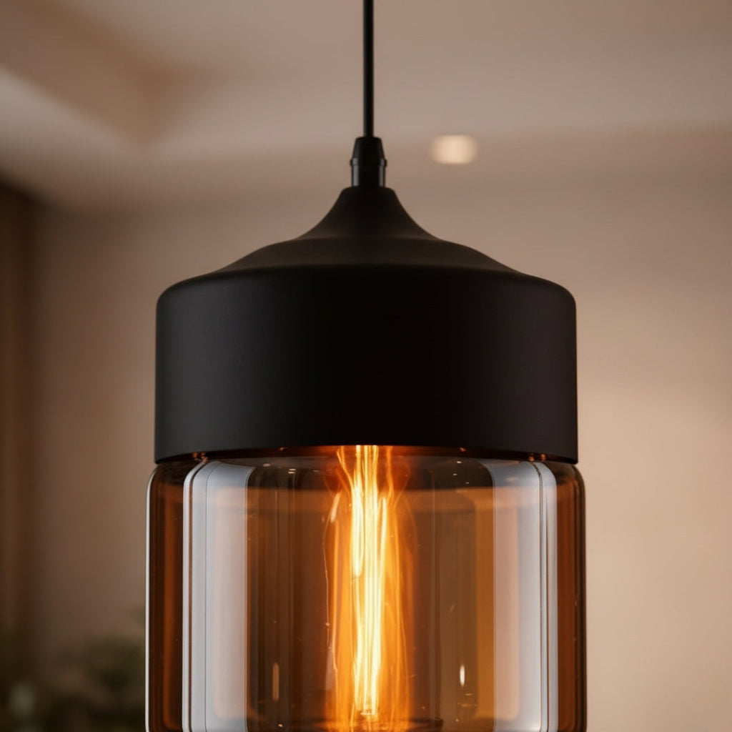 Pendelleuchte modern design aus Glas und Metall Loft