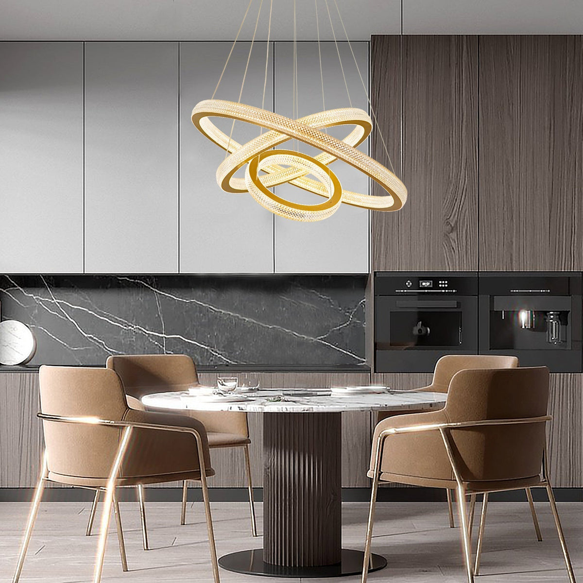 Kronleuchter Ring Kristall Esszimmer Gold