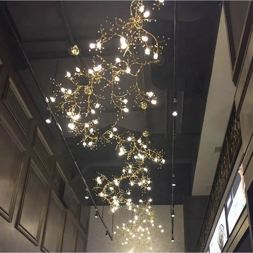 Kronleuchter Glas Kunstvoll aus Metall