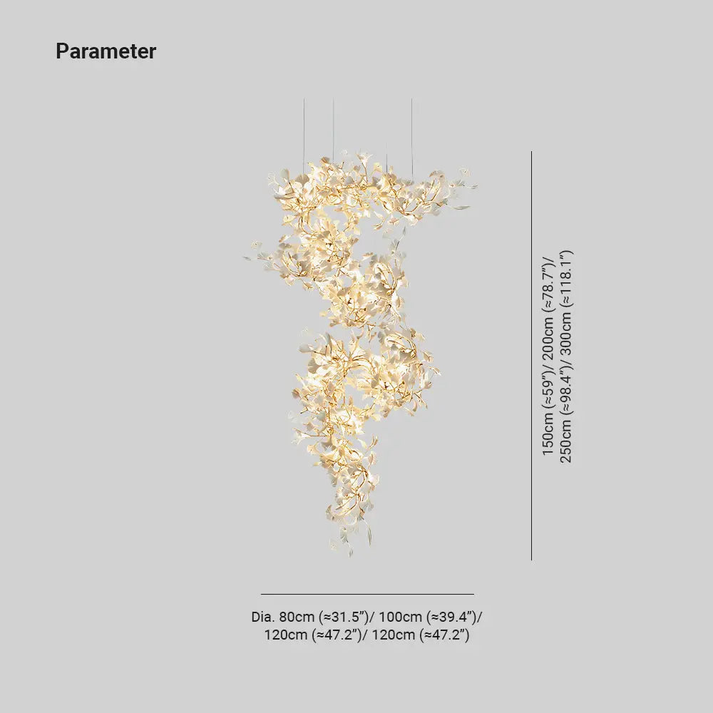 Kronleuchter Blumen Gold aus Keramik