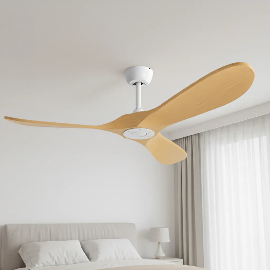 Lévant | Vintage-Ventilator Weiß und hellem Holz