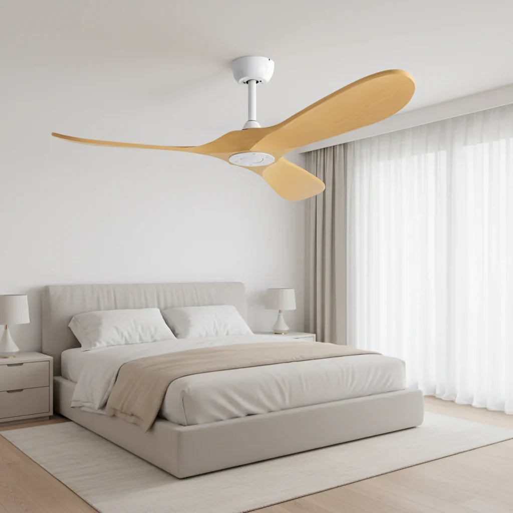 Lévant | Vintage-Ventilator Weiß und hellem Holz