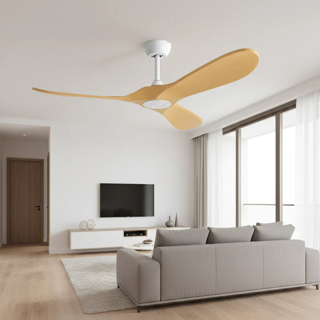 Lévant | Vintage-Ventilator Weiß und hellem Holz