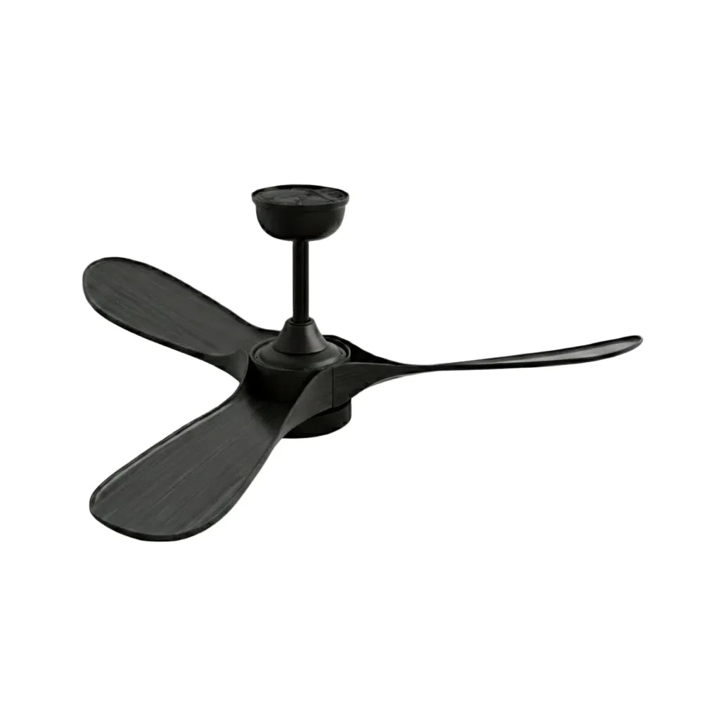 Borée | Vintage-Ventilator Schwarz und schwarzem Holz, LED