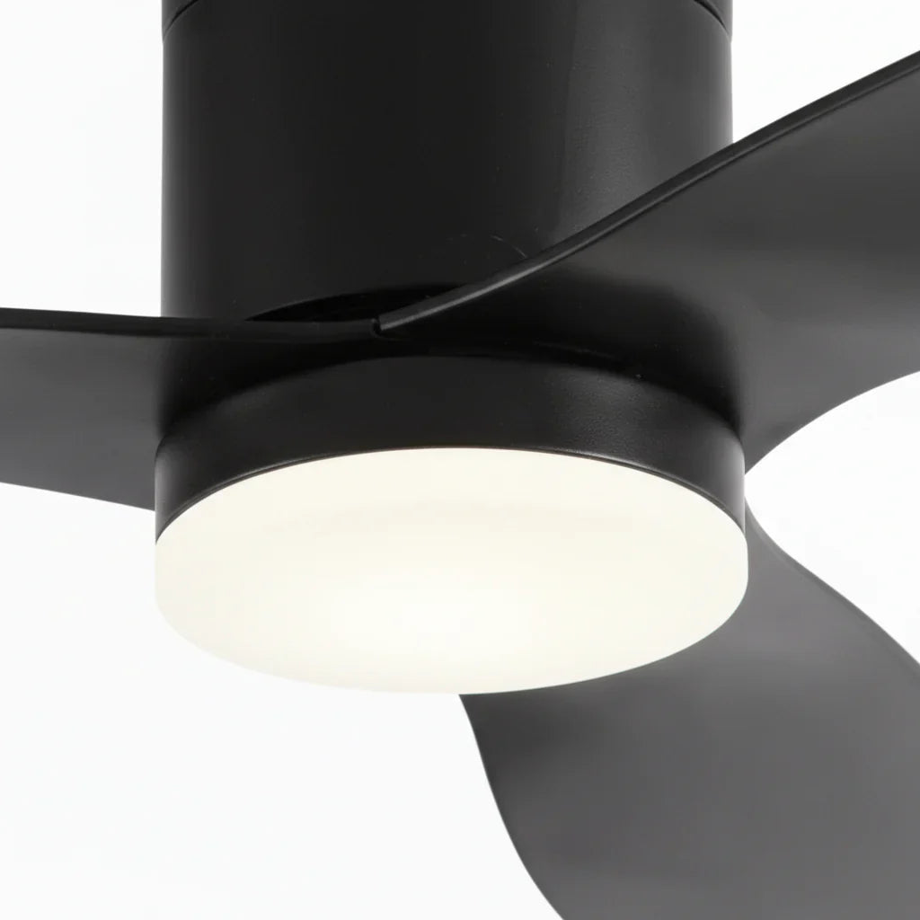 Helios | Ventilator mit integriertem LED Schwarz und ABS Schwarz