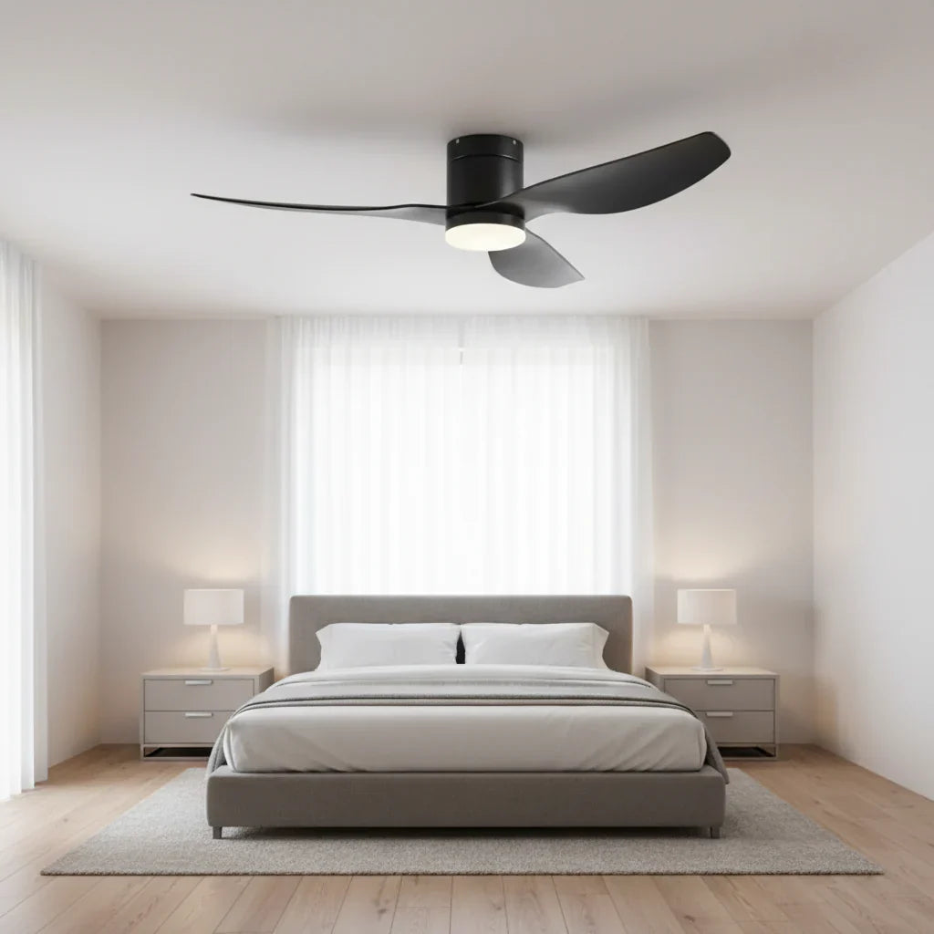 Helios | Ventilator mit integriertem LED Schwarz und ABS Schwarz