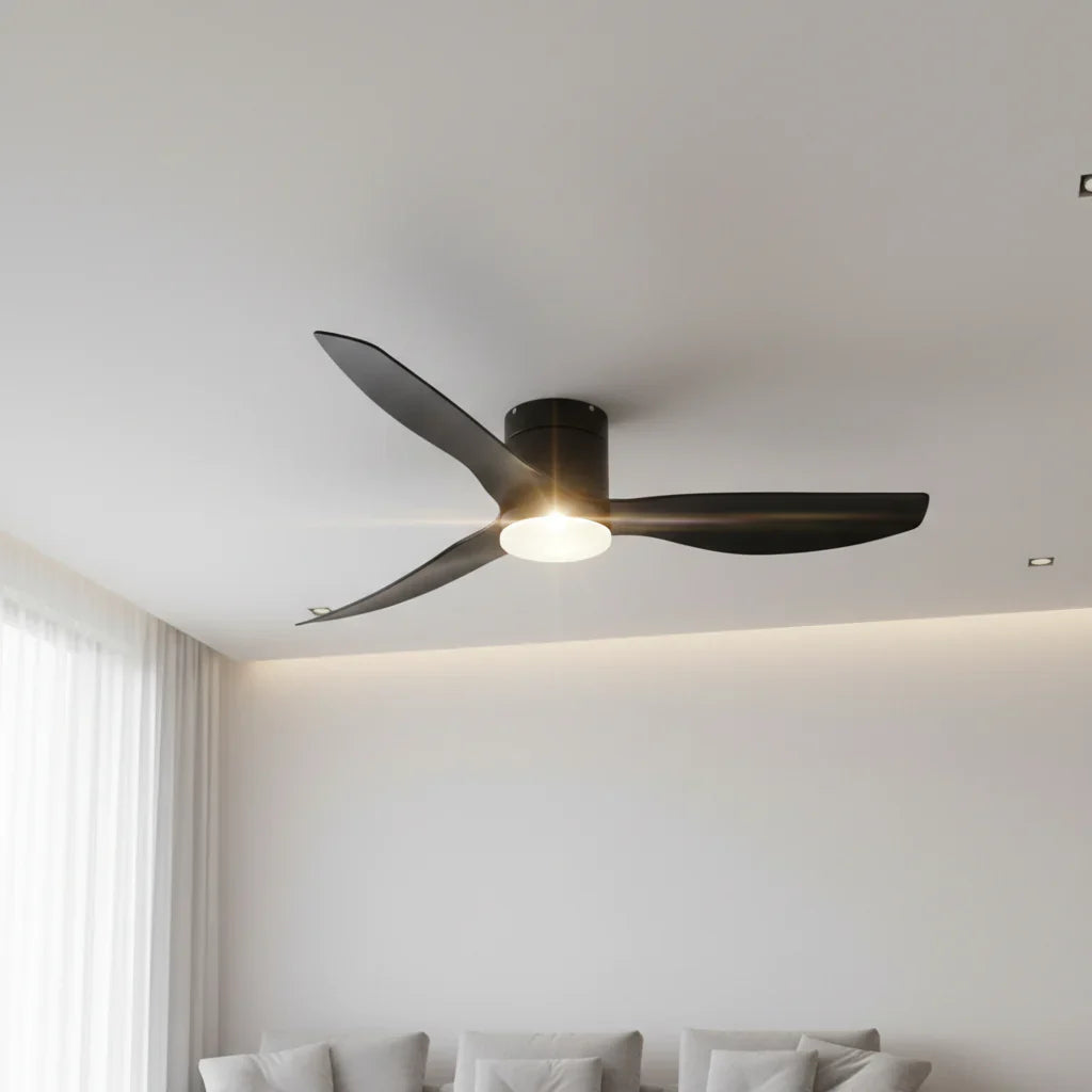 Helios | Ventilator mit integriertem LED Schwarz und ABS Schwarz