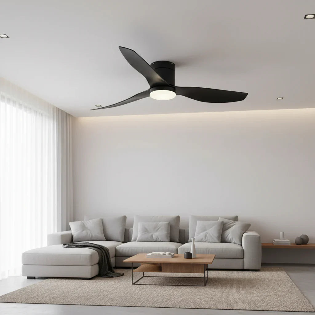 Helios | Ventilator mit integriertem LED Schwarz und ABS Schwarz