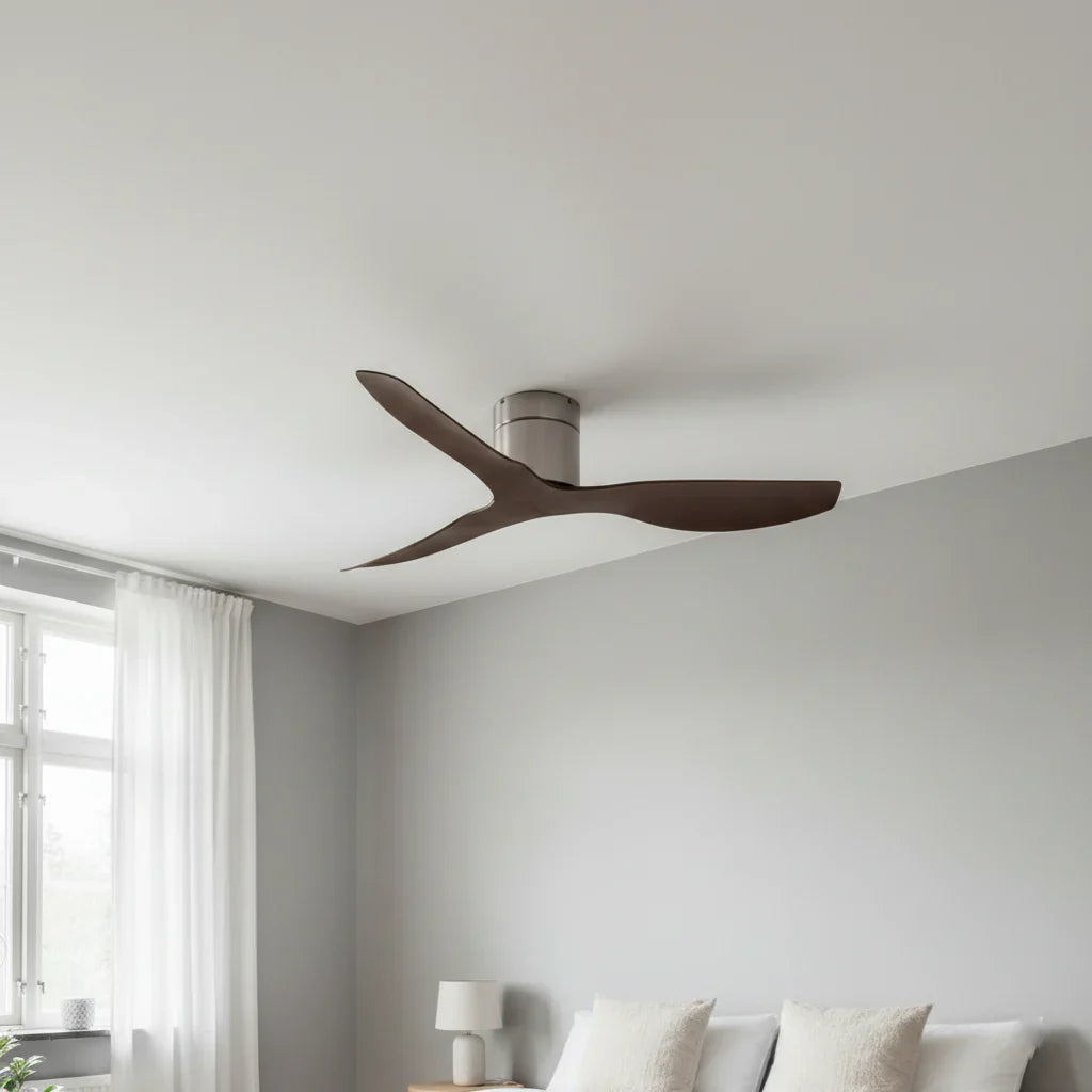 Verso | Ultraflacher Ventilator Silber und dunklem Holz