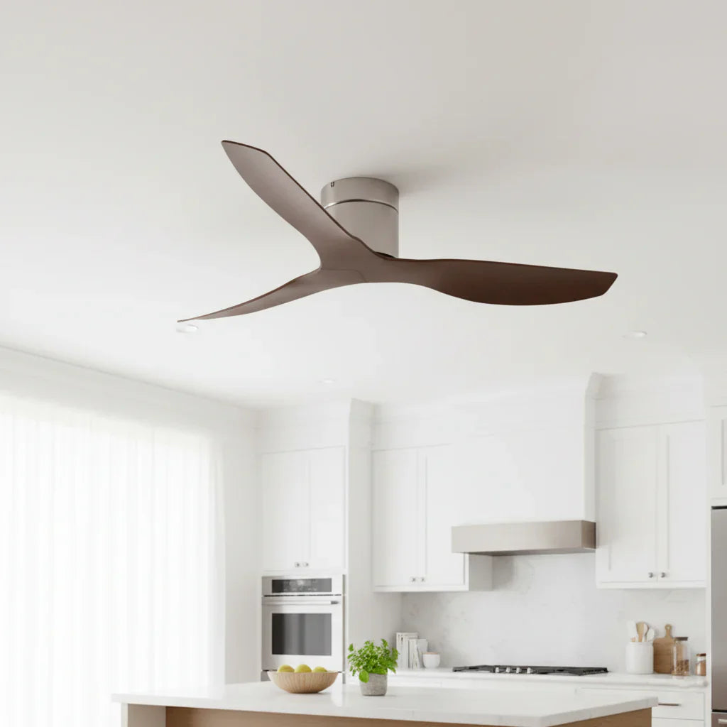 Verso | Ultraflacher Ventilator Silber und dunklem Holz