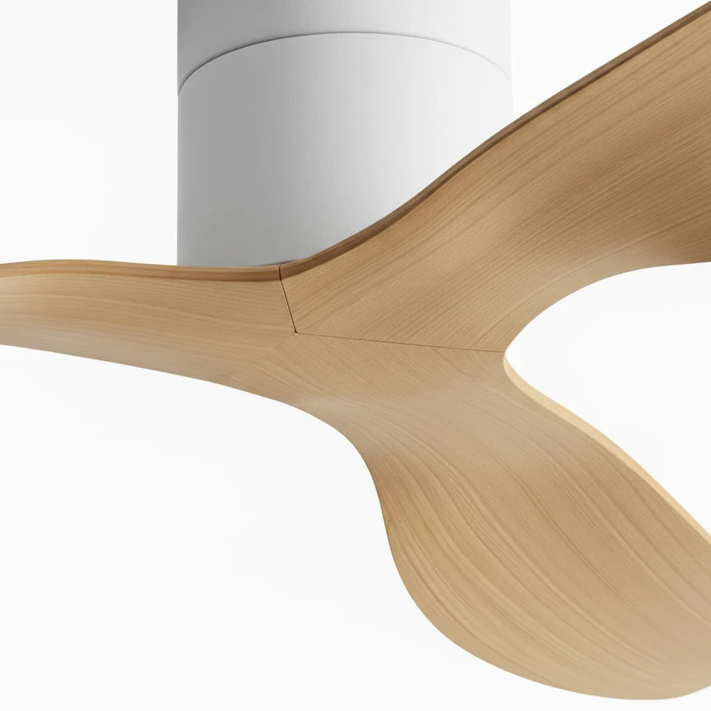 Aspen | Ultraflacher Ventilator Weiß und hellem Holz