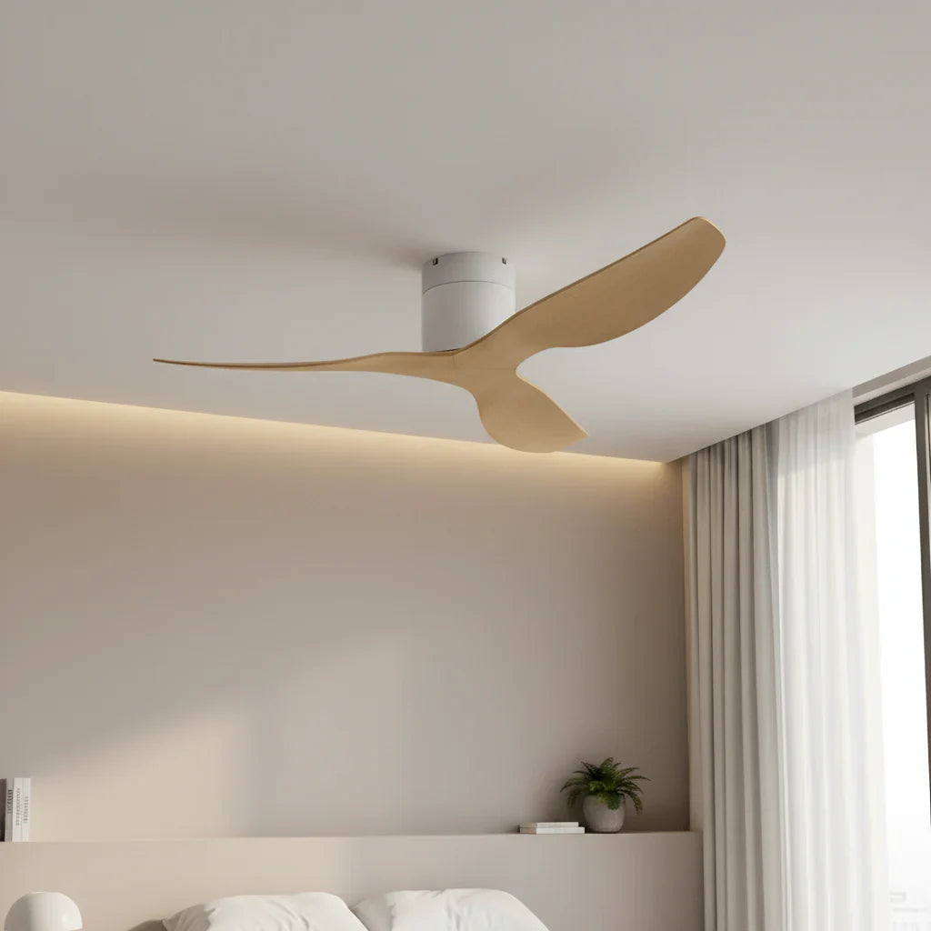 Aspen | Ultraflacher Ventilator Weiß und hellem Holz