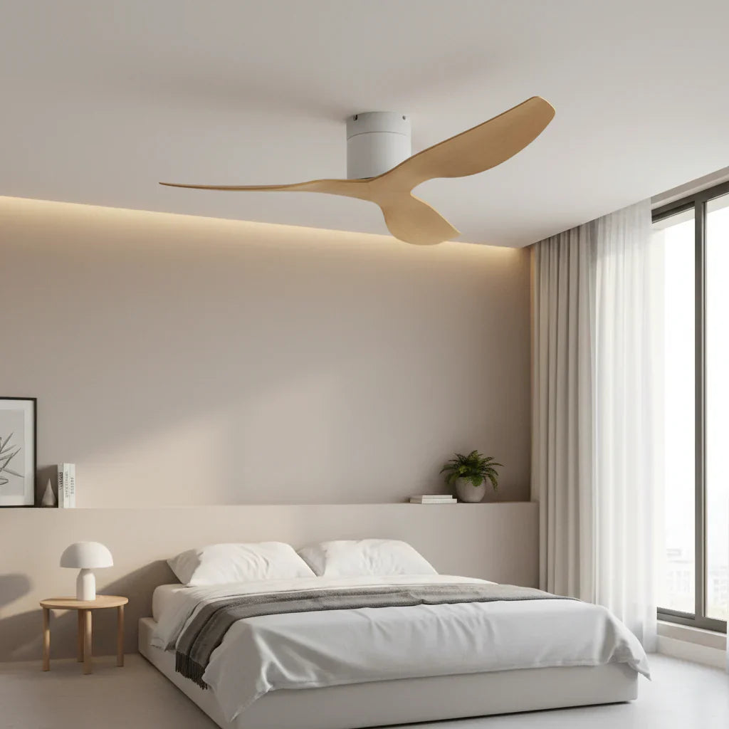 Aspen | Ultraflacher Ventilator Weiß und hellem Holz