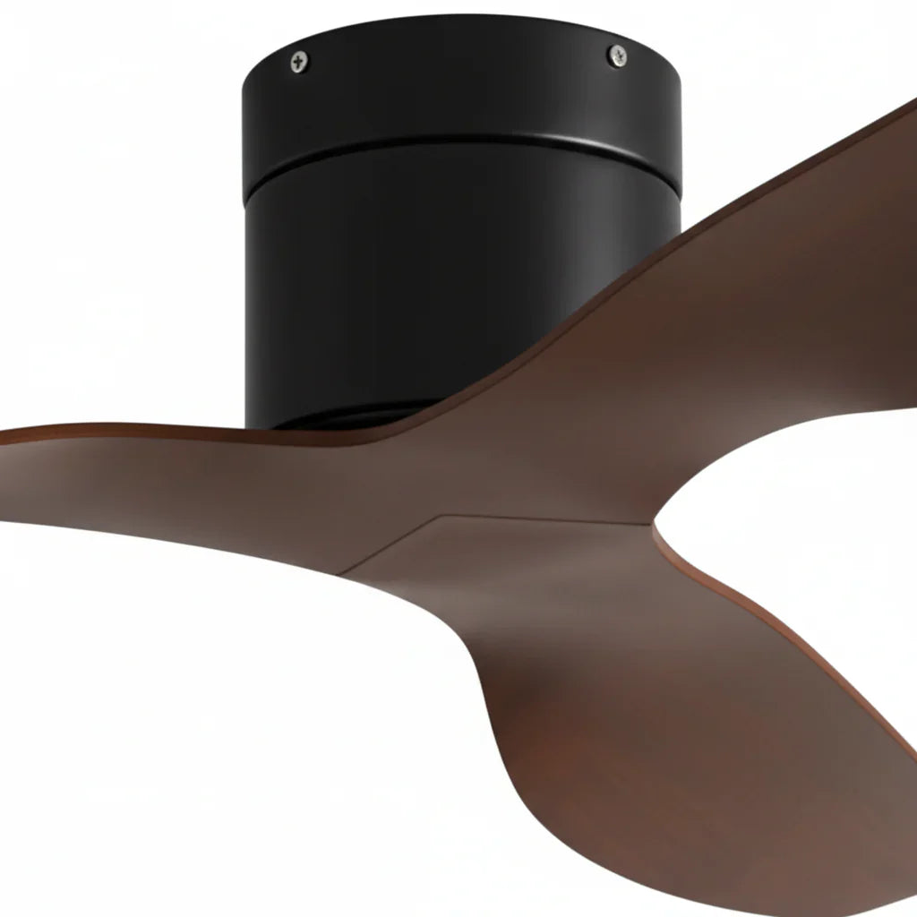 Atlas | Ultraflacher Ventilator Schwarz und dunklem Holz