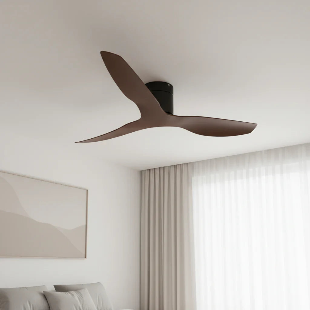 Atlas | Ultraflacher Ventilator Schwarz und dunklem Holz