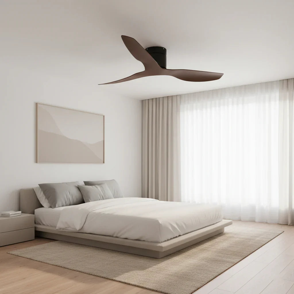 Atlas | Ultraflacher Ventilator Schwarz und dunklem Holz