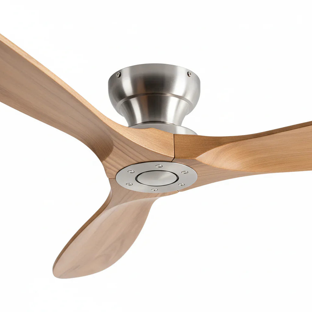 Frida | Ventilator aus Massivholz Natur und Silber