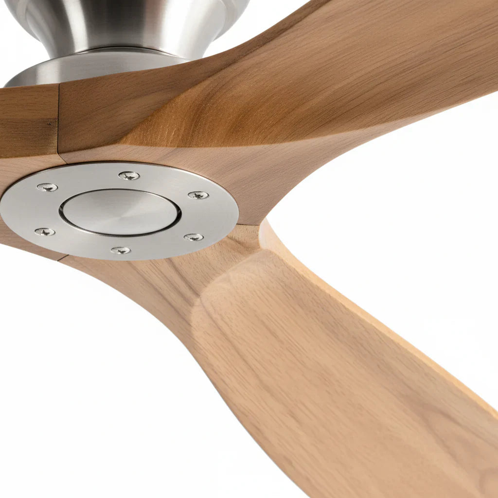 Frida | Ventilator aus Massivholz Natur und Silber