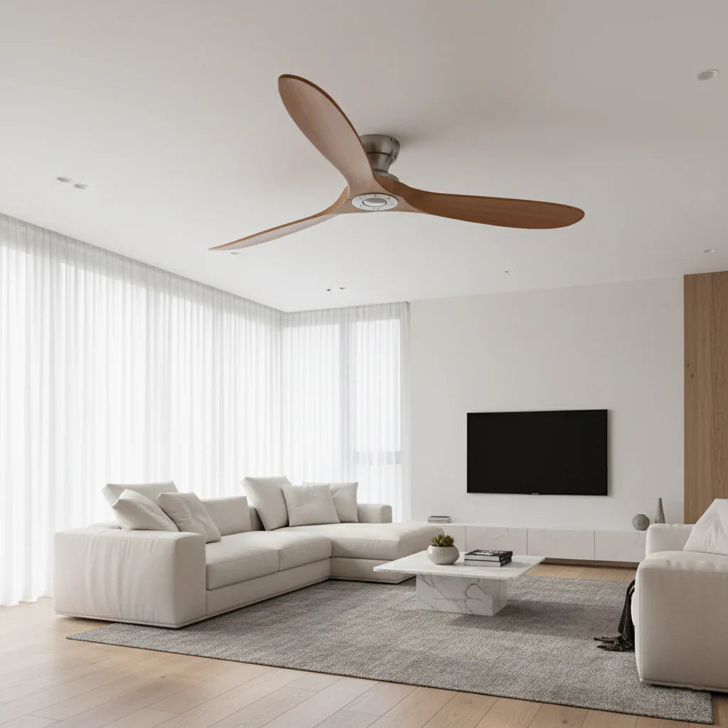 Frida | Ventilator aus Massivholz Natur und Silber