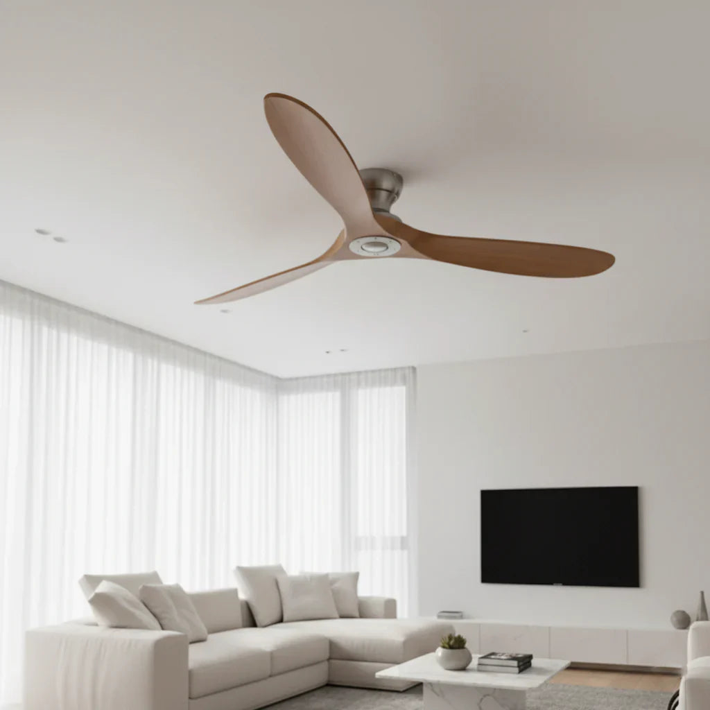 Frida | Ventilator aus Massivholz Natur und Silber