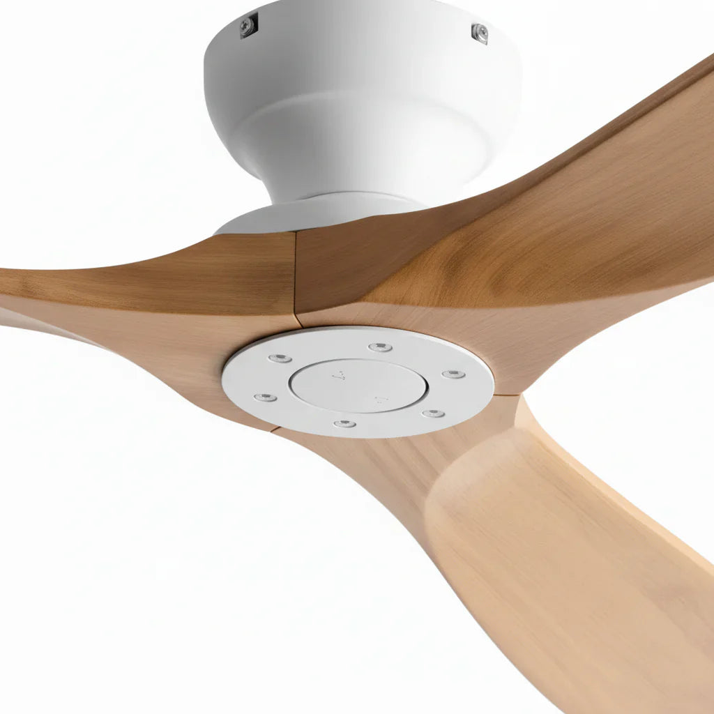 Bjorn | Ventilator aus Massivholz Natur und Weiß