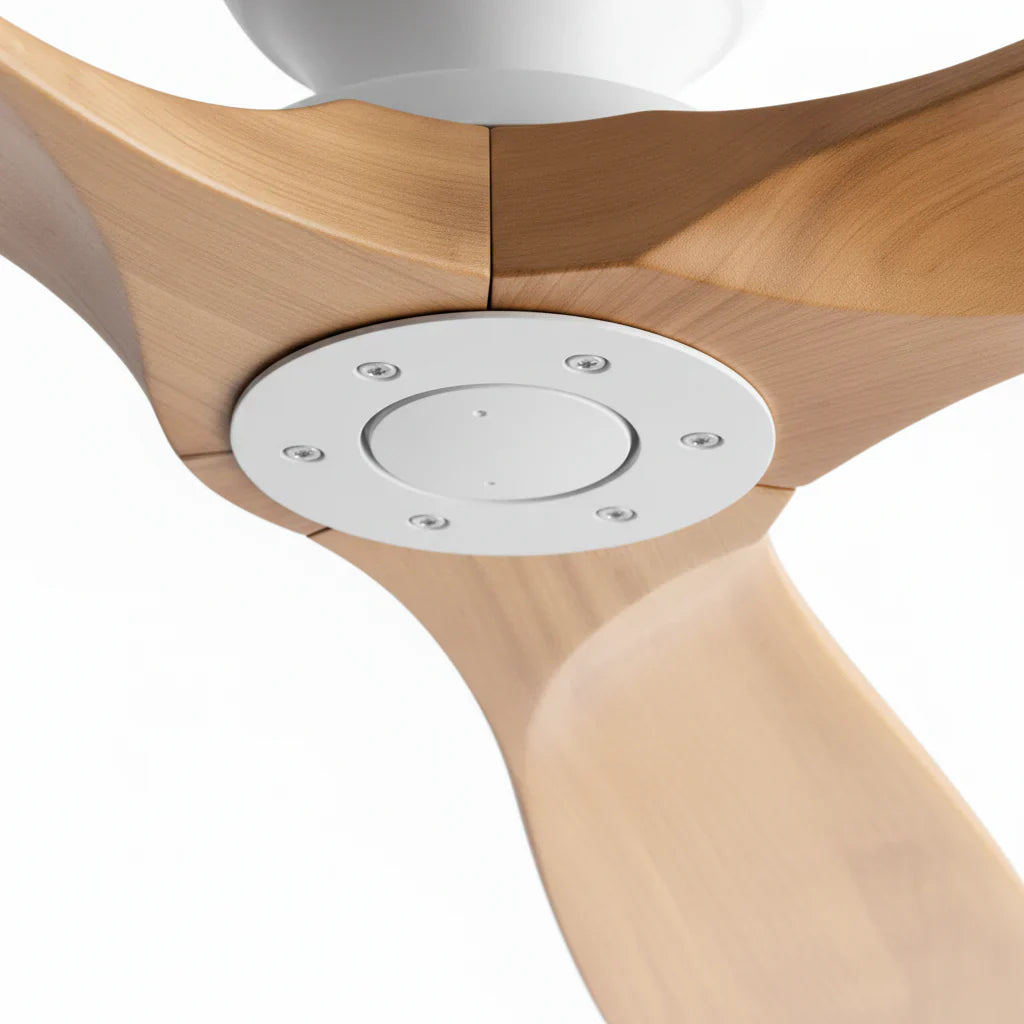 Bjorn | Ventilator aus Massivholz Natur und Weiß