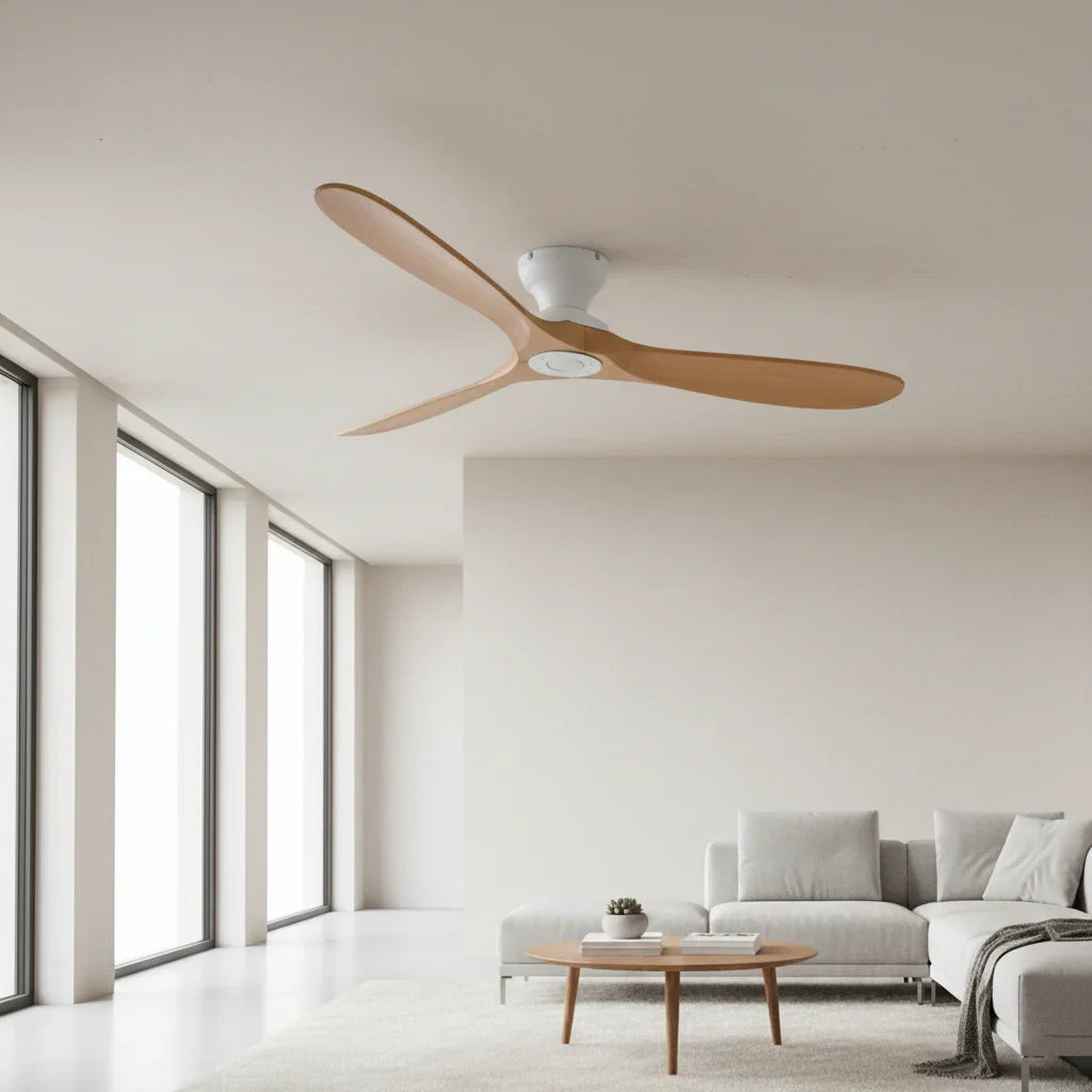 Bjorn | Ventilator aus Massivholz Natur und Weiß