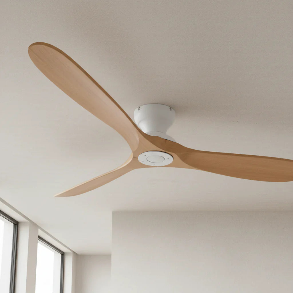 Bjorn | Ventilator aus Massivholz Natur und Weiß