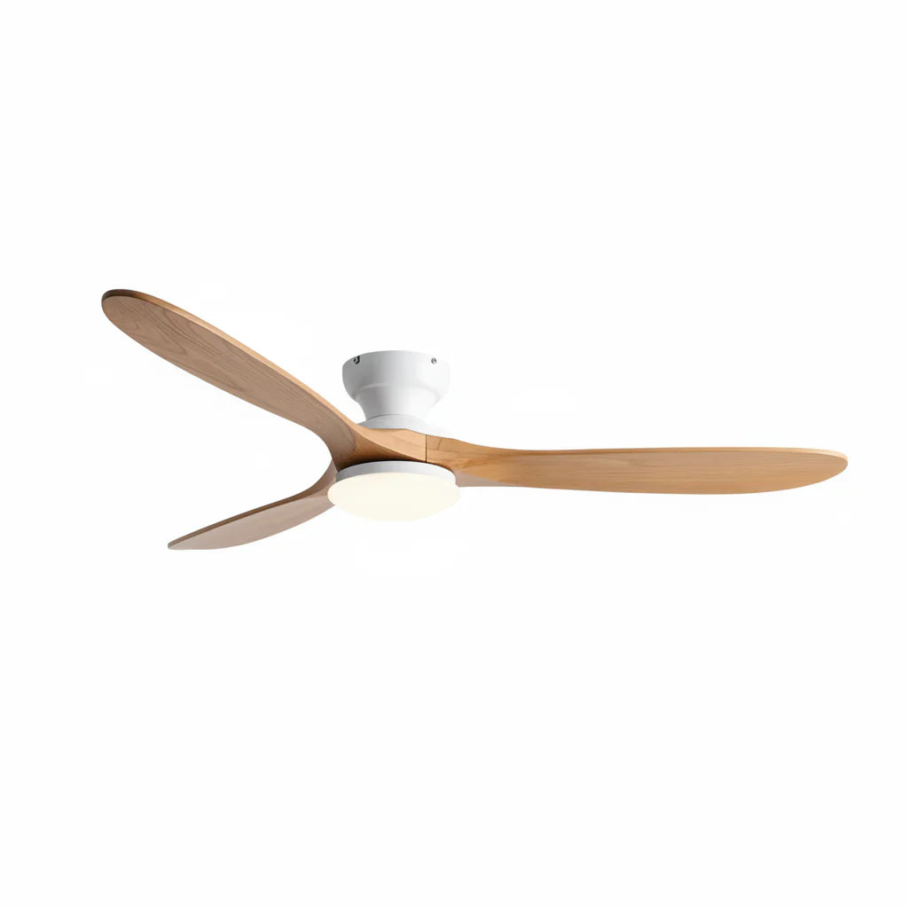 Lumi | Ventilator mit Beleuchtung LED Naturholz und Weiß