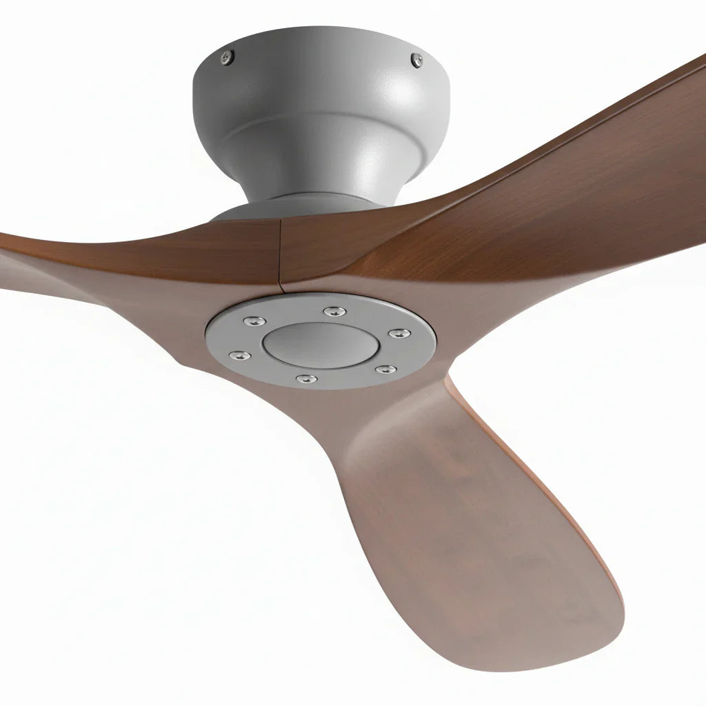 Skadi | Ventilator aus Massivholz dunkel und Grau