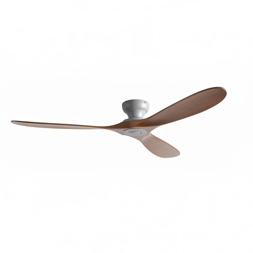 Skadi | Ventilator aus Massivholz dunkel und Grau